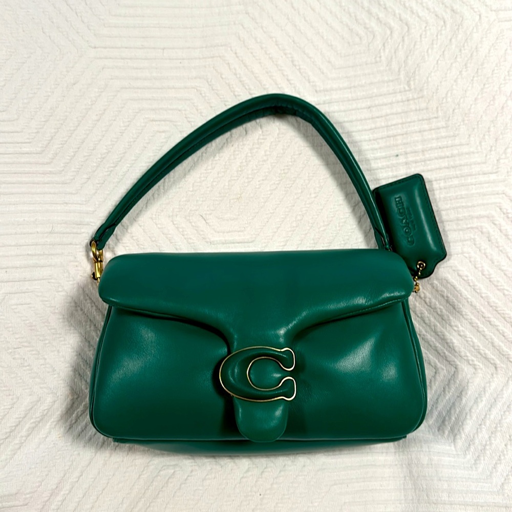 Coach Dark Green Leather Tabby Pillow 26 Shoulder Bag